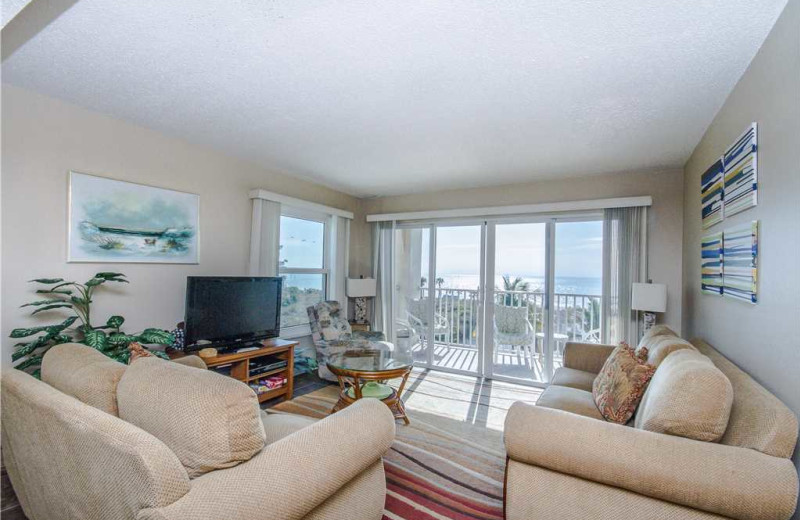 Rental living room at Beach Place Condominiums.