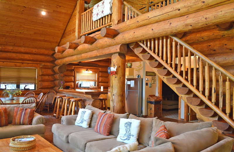 Rental living room at Log Country Cove.