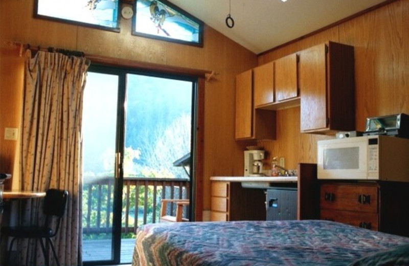 Cabin interior at Riverlane Resort.