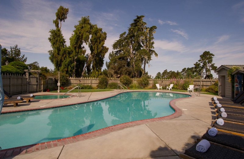 Outdoor pool at Cambria Pines Lodge.