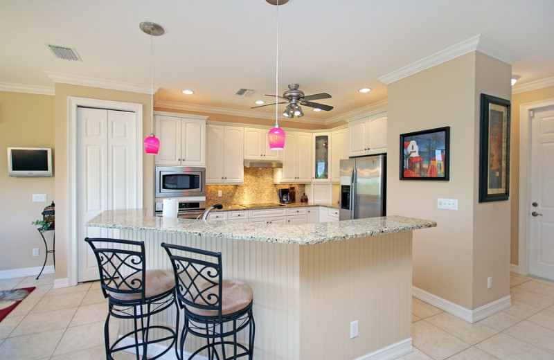 Rental kitchen at VIP Vacation Rentals LLC.