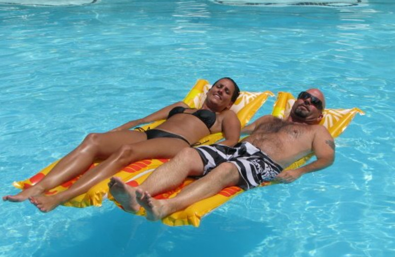 Relaxing in the pool at Copperhead Lodge.