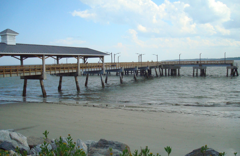 Fishing pier at Ocean Inn & Suites.