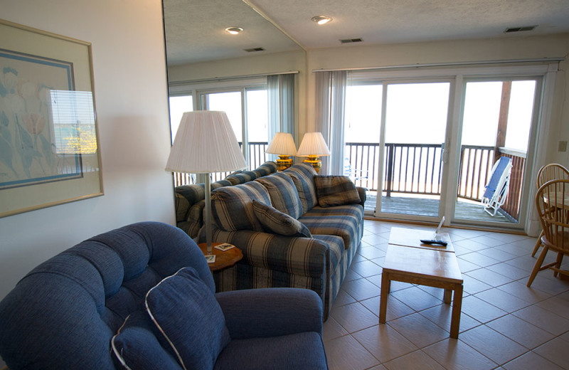 Condo living room at The Beach Condominiums Hotel-Resort.