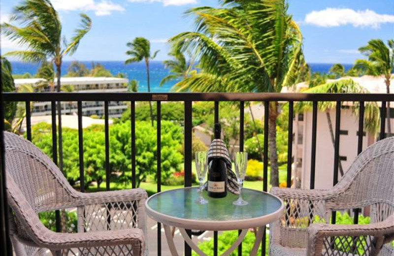 Relaxing on the balcony at Maui Vacation Rentals.