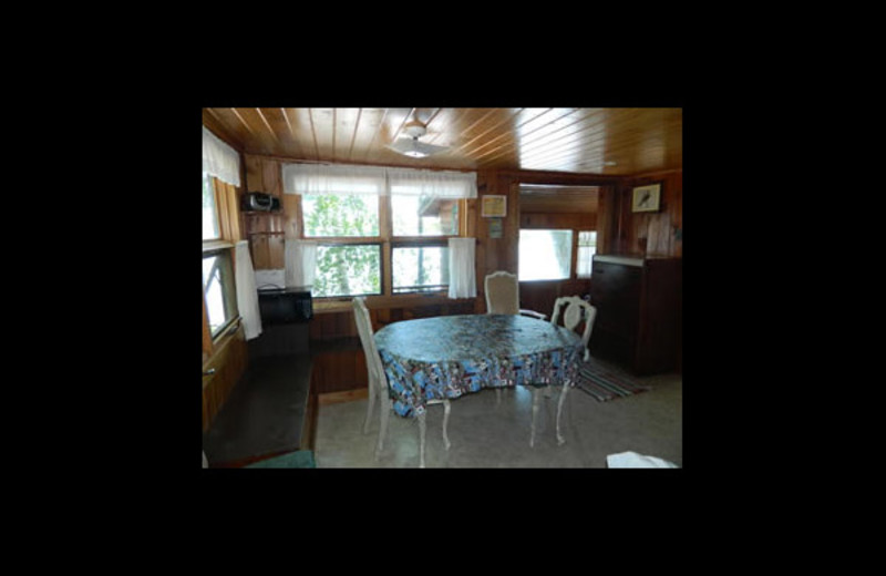 Cabin living room at Northern Ambiance Lodge.