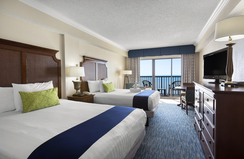 Guest room at Sea Crest Oceanfront Resort on the South Beach.