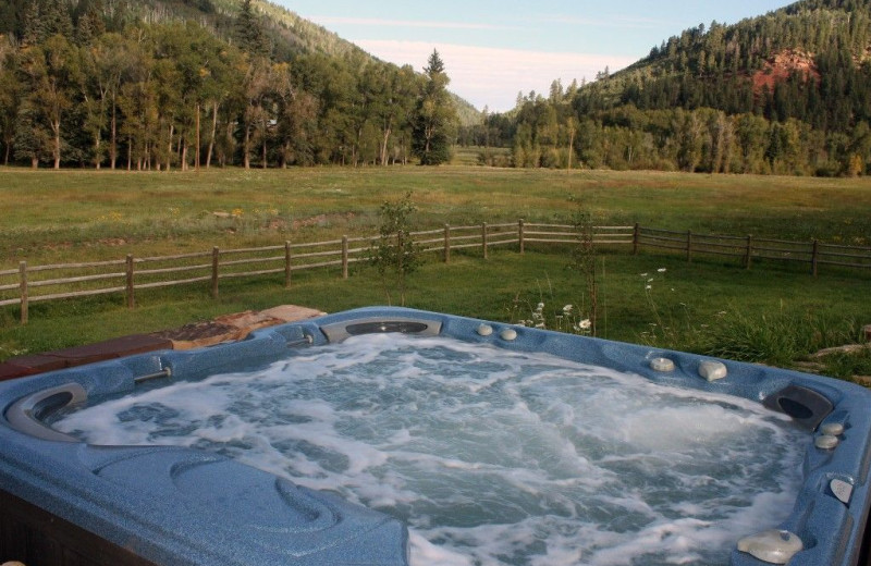 Rental hot tub at Welcome to Telluride Vacation Rentals.