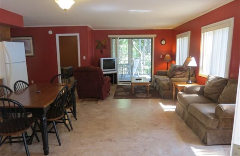 Cottage interior at Shawnee Bay Resort.