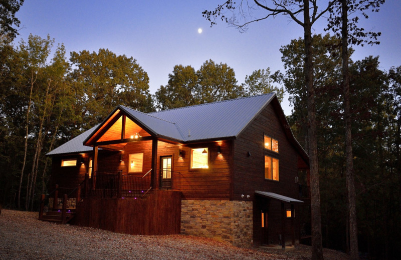 Cabin exterior at White Glove Luxury Cabins.