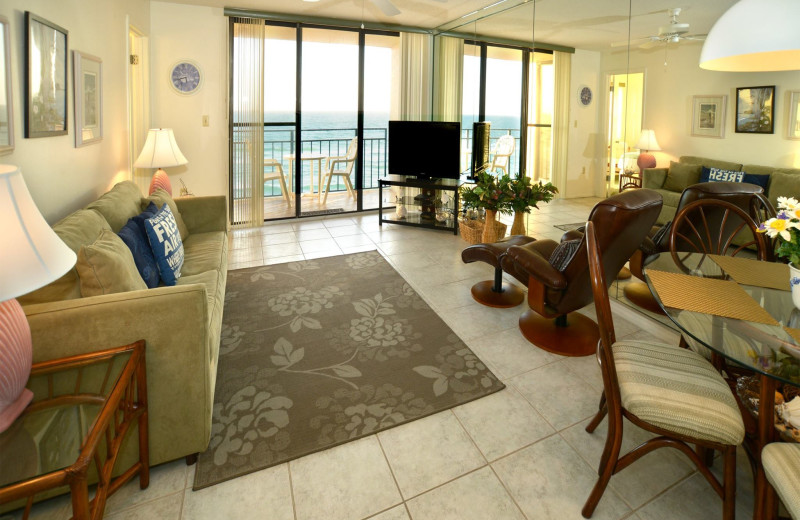 Guest living room at Nautilus Condominiums.