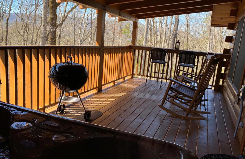 Cabin deck at Little Valley Mountain Resort.