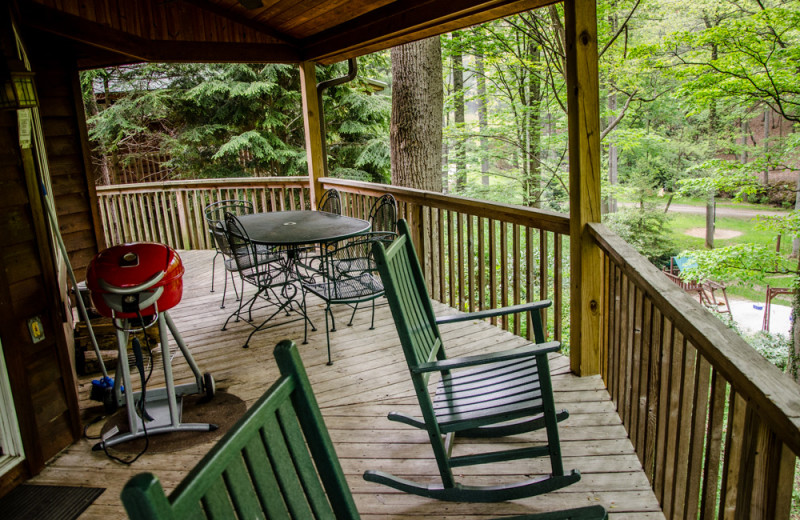 Cabin deck at Asheville Cabins of Willow Winds.