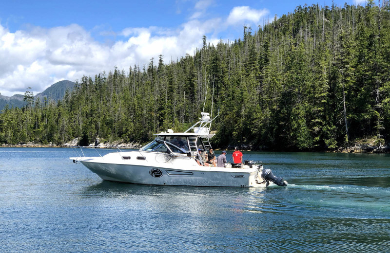 Boating at Nootka Wilderness Lodge.