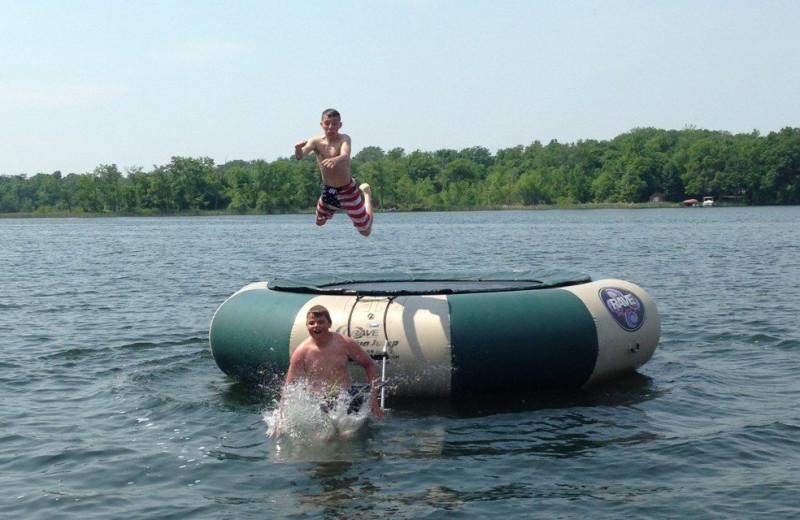 Water trampoline at Northern Lights Resort.