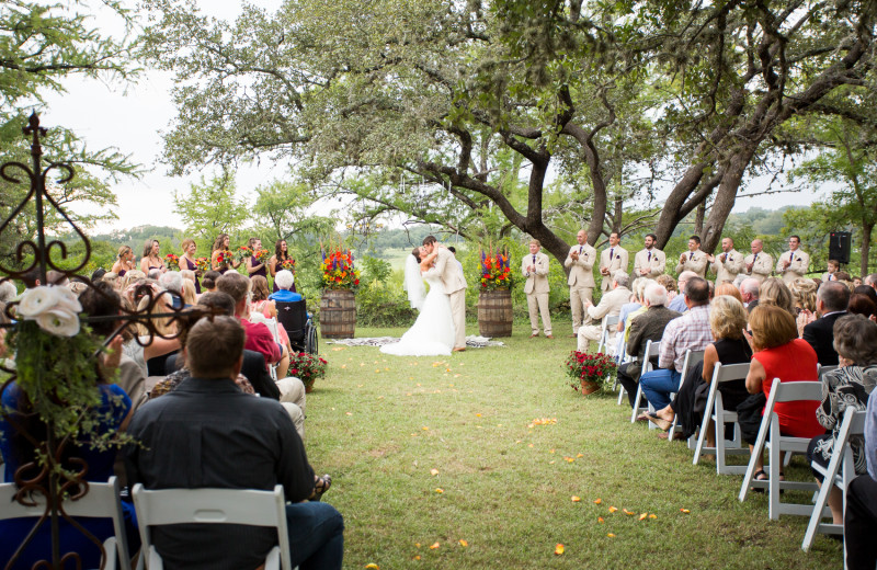 Wedding ceremony at Joshua Creek Ranch.