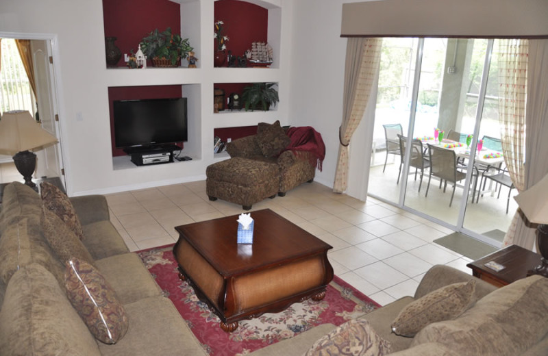 Rental living room at Sunkiss Villas.