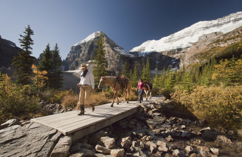 Horseback riding at Mountaineer Lodge.