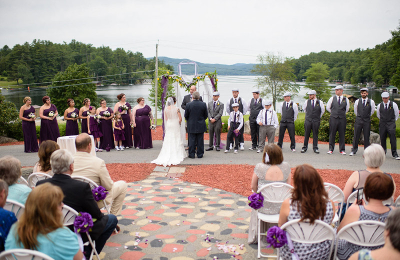 Wedding ceremony at Dunham's Bay Resort.