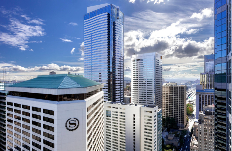 Exterior view of Sheraton Seattle Hotel.