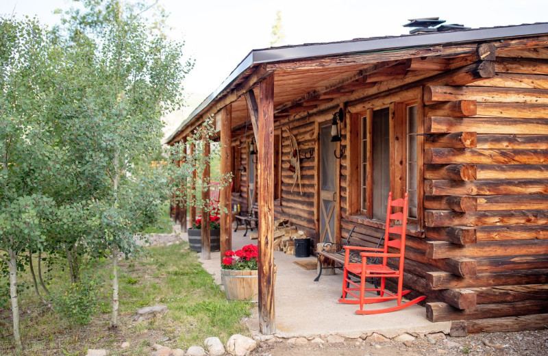 Cabin exterior at Rawah Guest Ranch.
