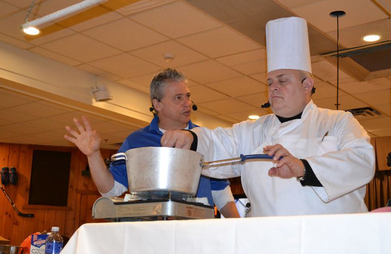Cooking lessons at Woodloch Resort.