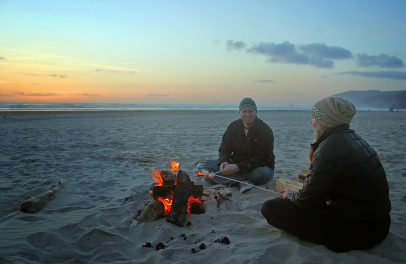 Beach campfire at Hallmark Resort in Newport.
