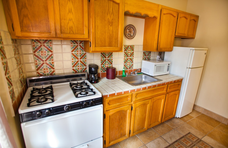 Guest kitchen at El Cordova Hotel.