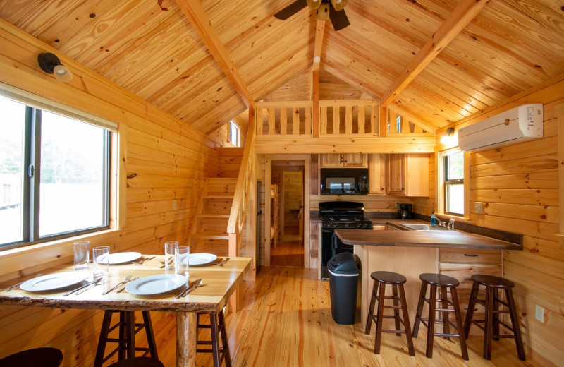 Cabin interior at Mi-Te-Jo Campground.