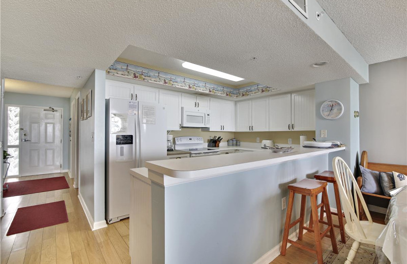 Rental kitchen at Seaside Vacations.