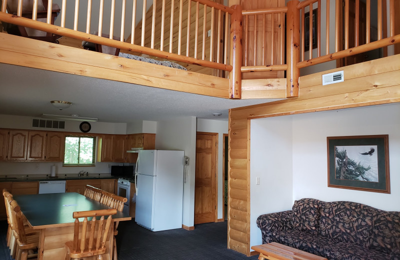 Cabin interior at McQuoid's Inn and Event Center.