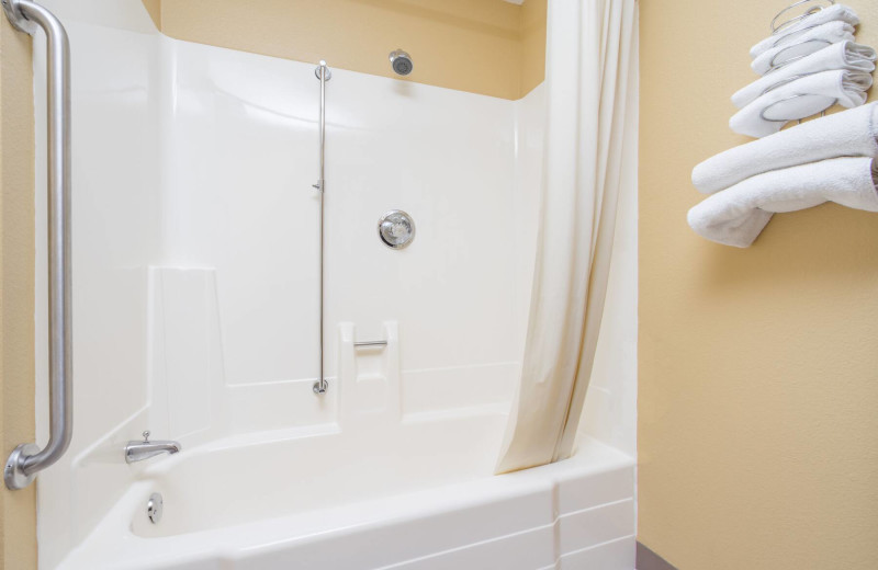 Guest bathroom at Super 8 Motel.