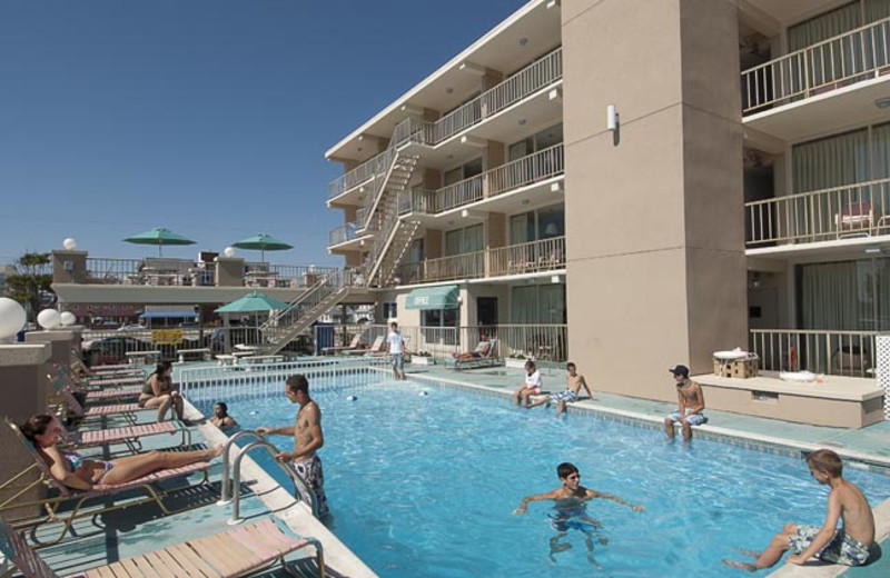 Outdoor pool at Aquarius Motor Inn.