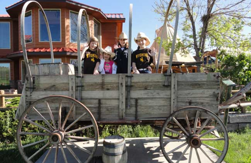 Covered wagon at K3 Guest Ranch.