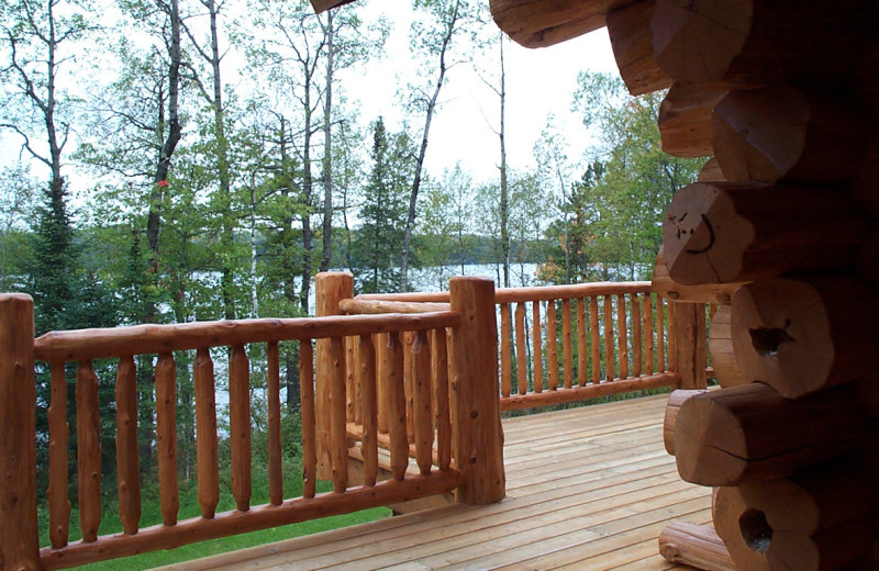 Cabin deck at Buckhorn on Caribou Lake.