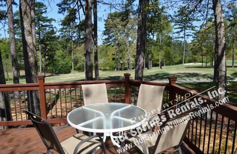 Rental patio at Hot Springs Village Rentals.