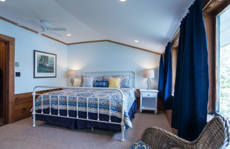 Guest bedroom at Linekin Bay Resort.