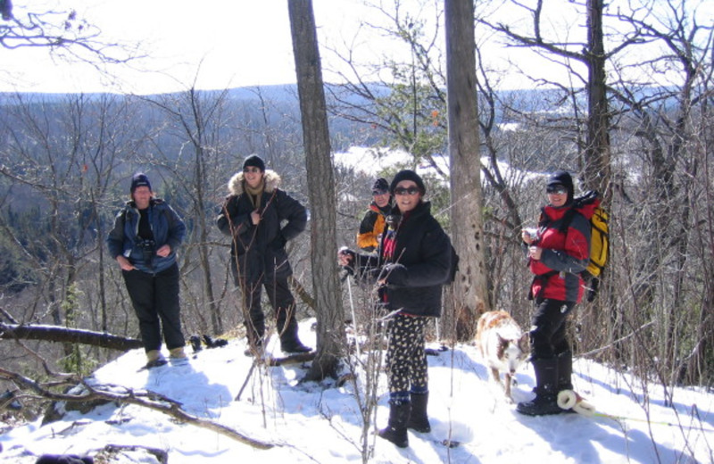 Snowshoeing at Algonquin Eco-Lodge.