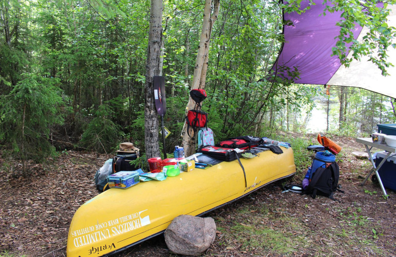 Canoe at Churchill River Canoe Outfitters.