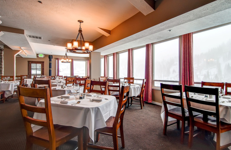 Dining area at Snowpine Lodge.