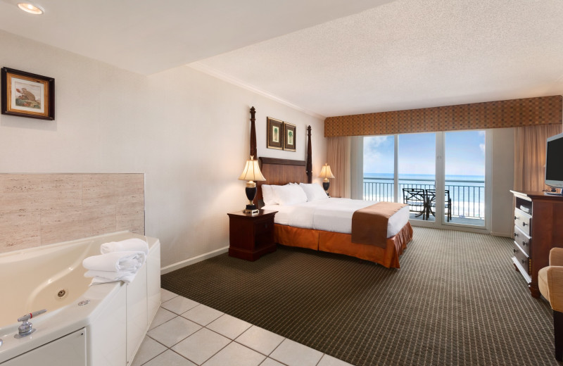 Guest room at Holiday Inn Suites Ocean City.