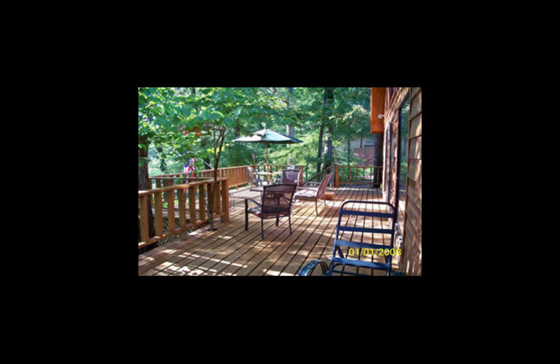 Cabin deck at Island Overlook Cabins.