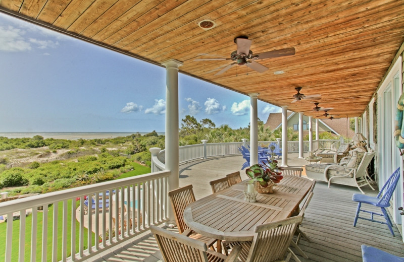 Vacation rental deck view at Hodnett Cooper.