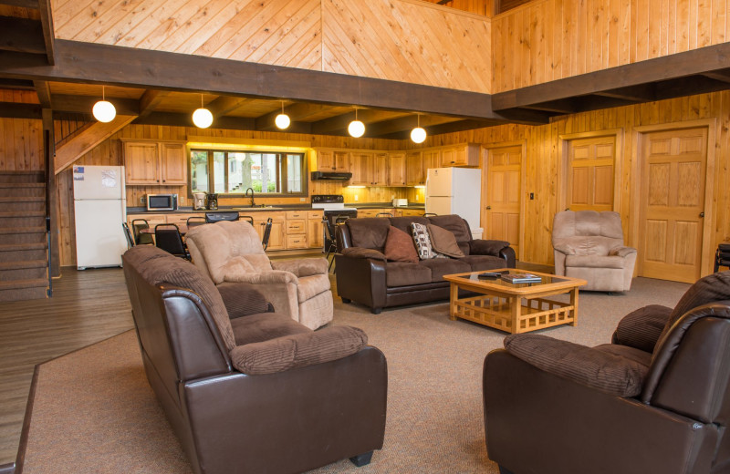 Cabin interior at Hiawatha Beach Resort.