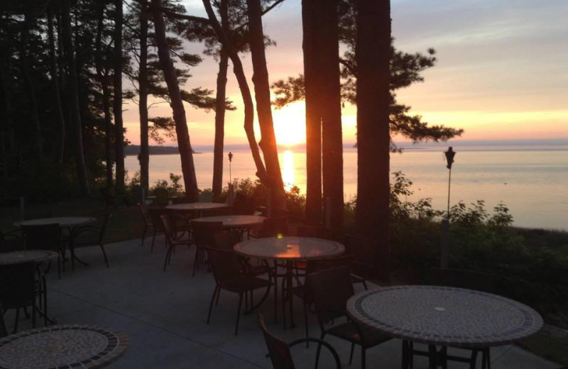 Patio at Beaver Island Lodge.