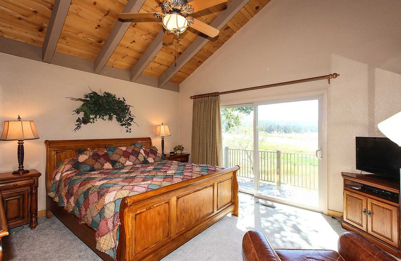 Rental bedroom at Big Bear Vacations.