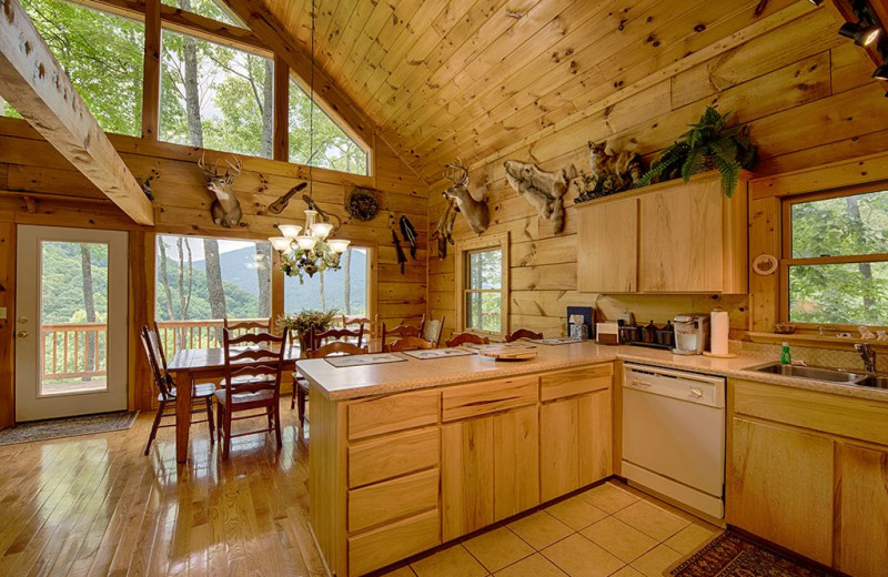 Rental kitchen at Smoky Mountain Retreat Realty.