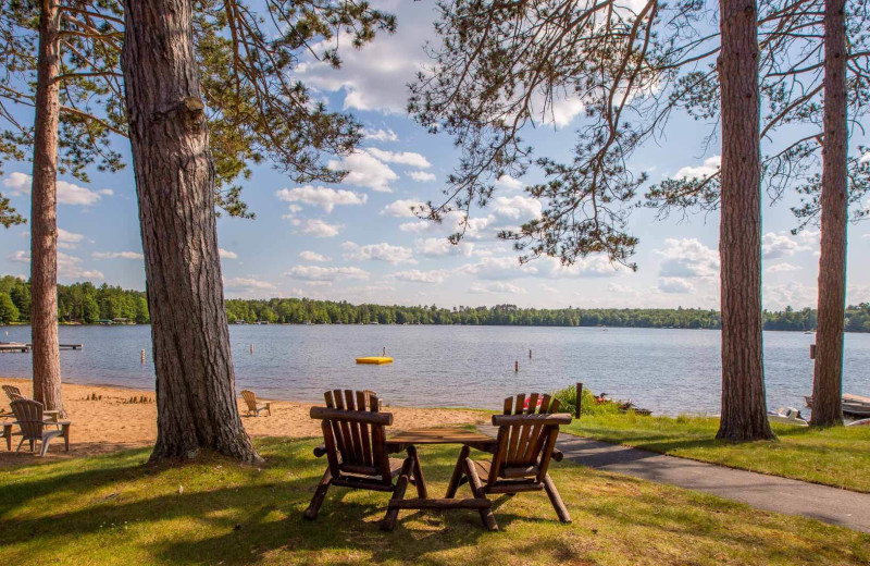 Lake view of Wild Eagle Lodge.