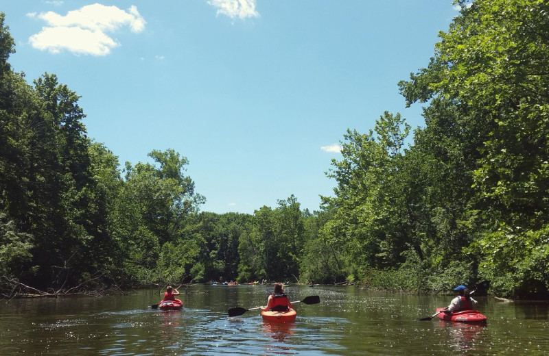 Kayaking at Acorn Lodge.