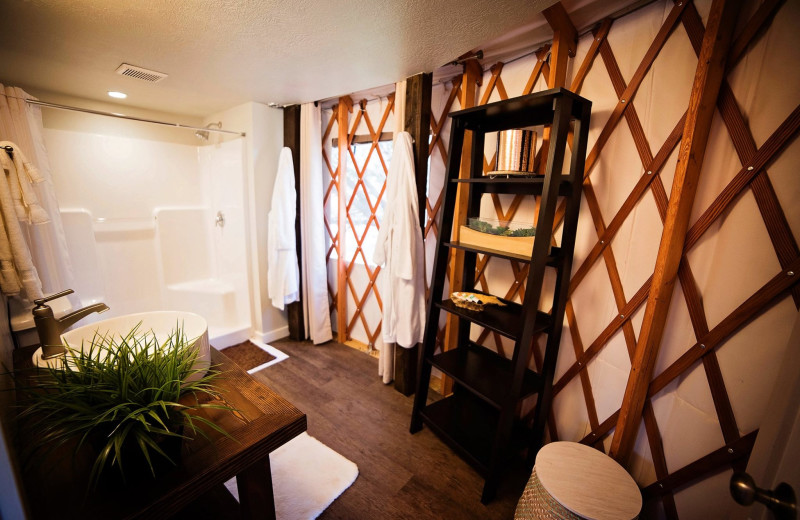 Guest bathroom at Escalante Yurts.